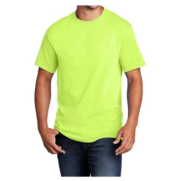 Wall size medium men’s short sleeve neon green T-shirts bundle set of two - Picture 1 of 6
